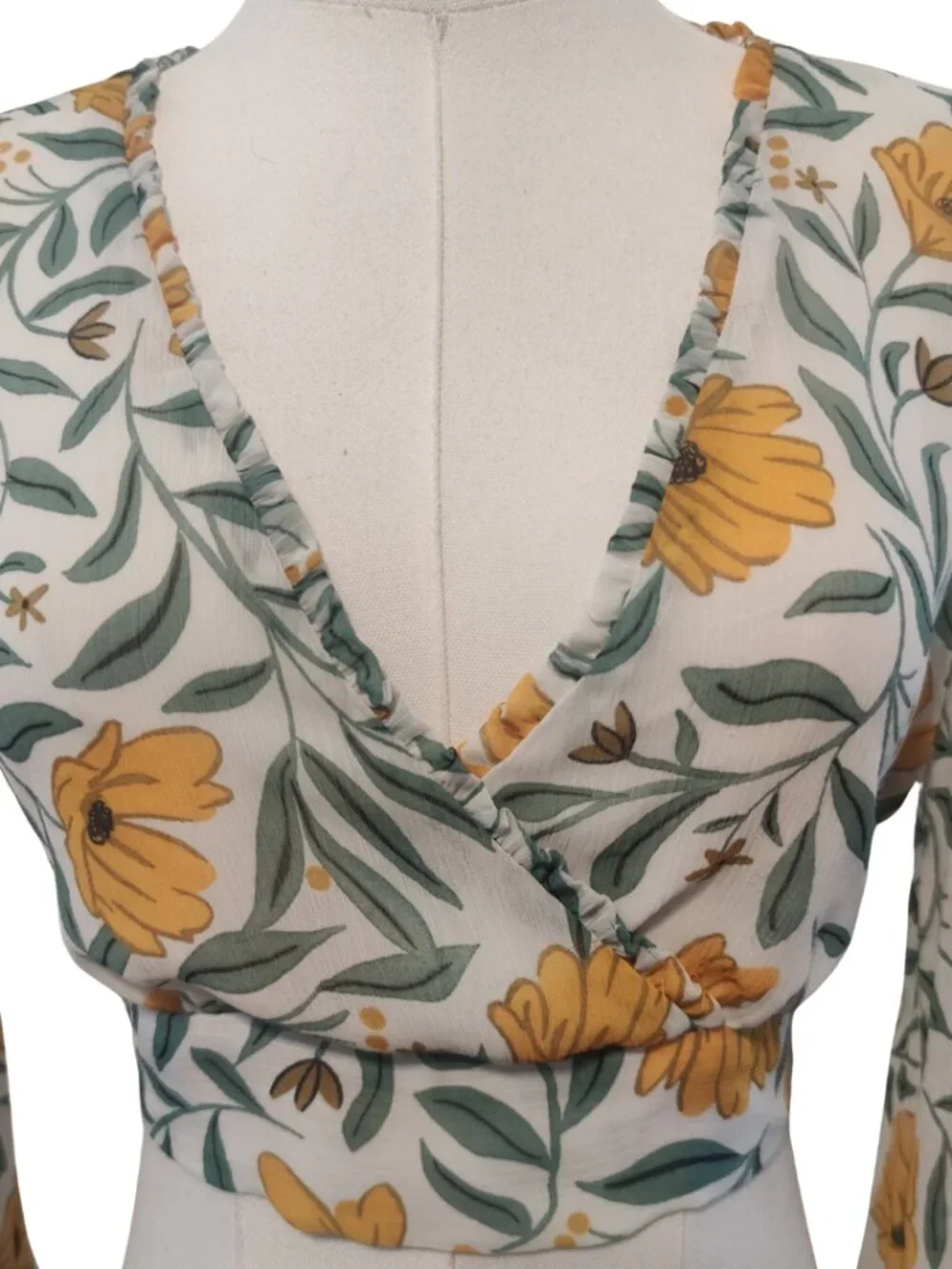 Zara Floral Wrap Crop Top